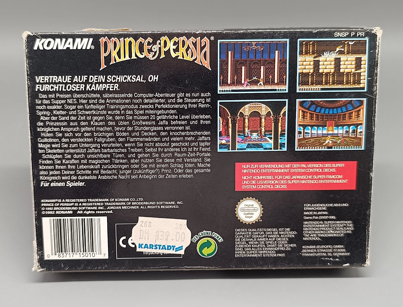 Prince of Persia SNES CIB — akzeptabel